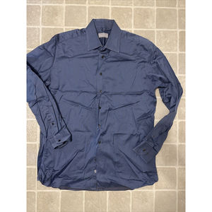 Toscano Firenze Men's Long Sleeve ButtonShirt Size M Large Blue Stripe Mint!